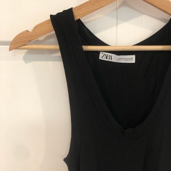 Zara Basic Tank, Black, M - Picture 2 of 3